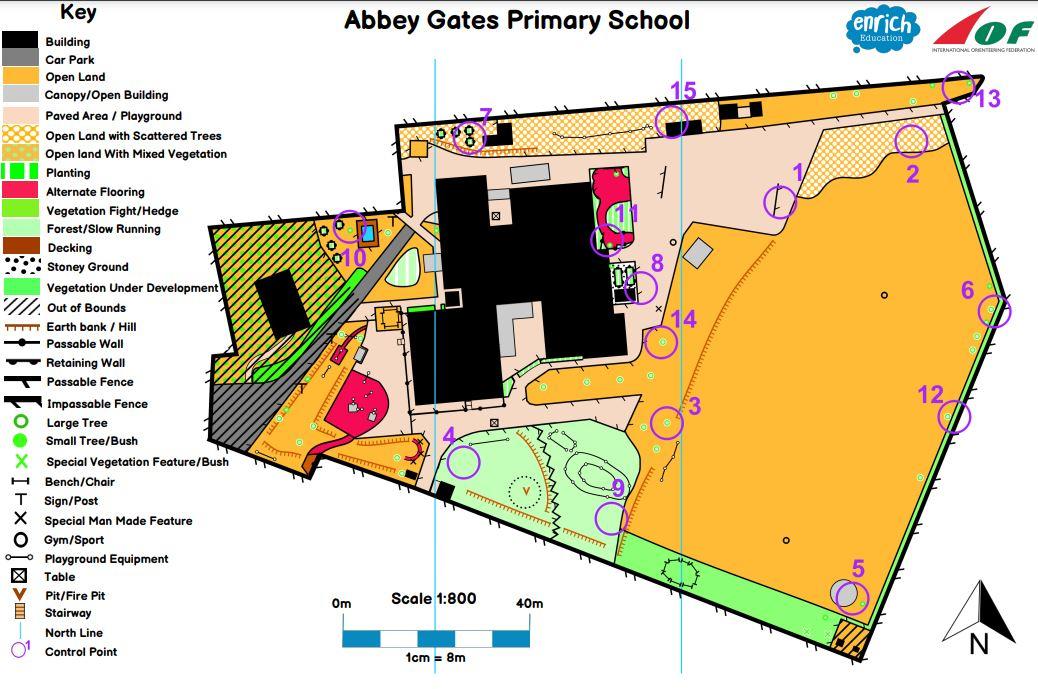 Abbey Gates Orienteering Map 
